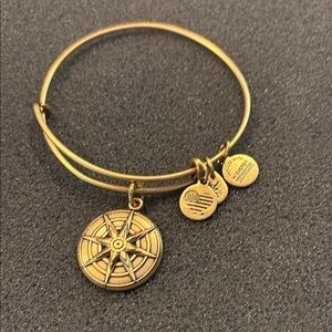 Alex and Ani Gold-Tone Compass Bangle Star of Venus